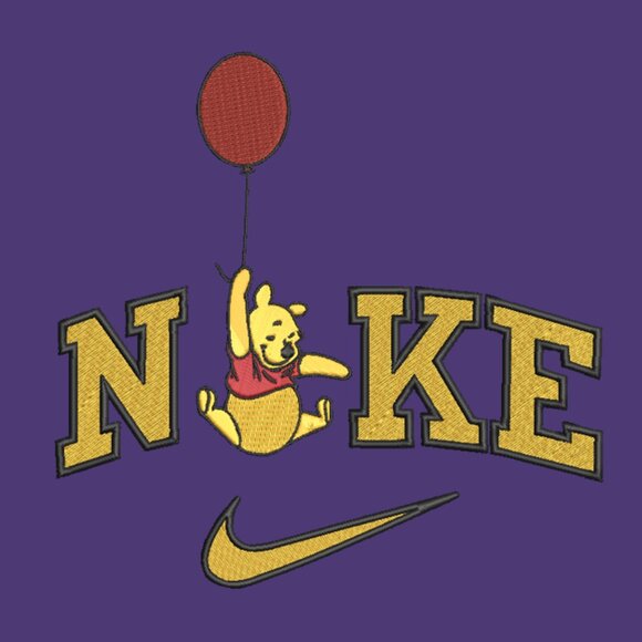 Nike Winnie The Pooh Embroidered Adult Unisex Crewneck Sweatshirt Balloon Gold - Picture 12 of 13